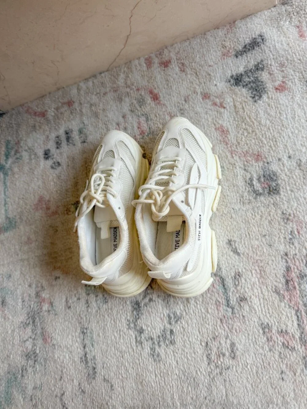 Balenciaga style white sneakers from steve madden